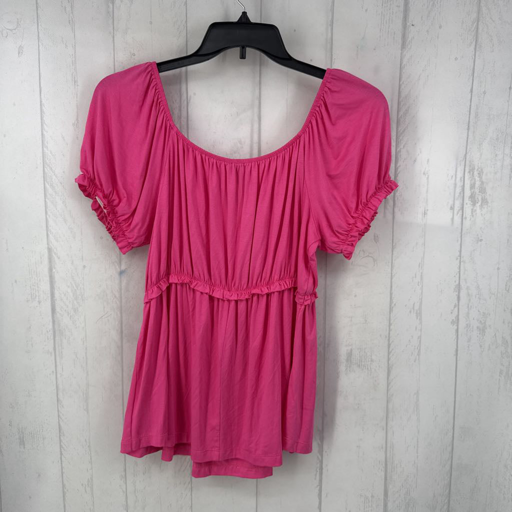 XL s/s off shoulder neckline & elastic waist top