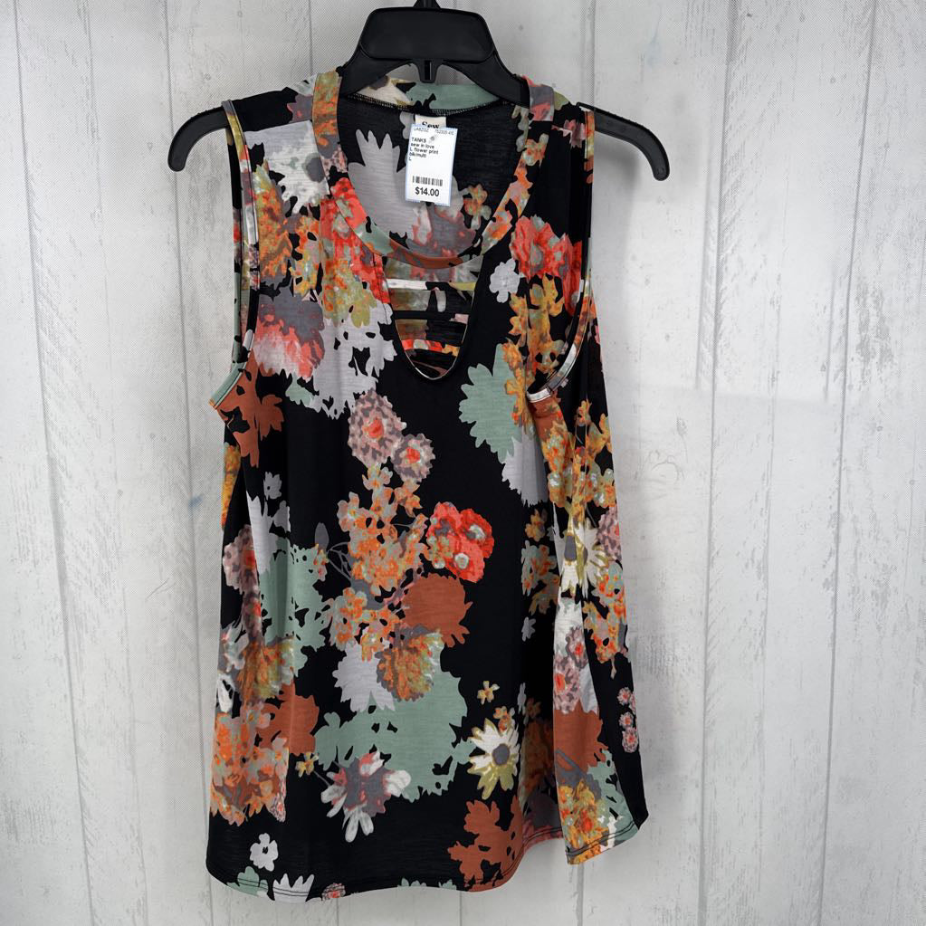 L flower print flowy tank