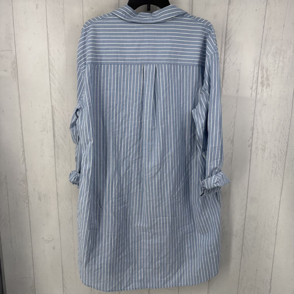 L l/s stripe button shirt dress
