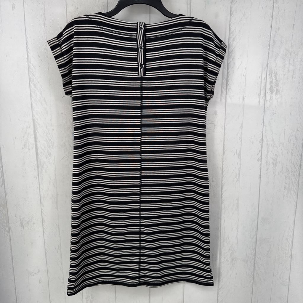 Sp cuff slv stripe pocket dress