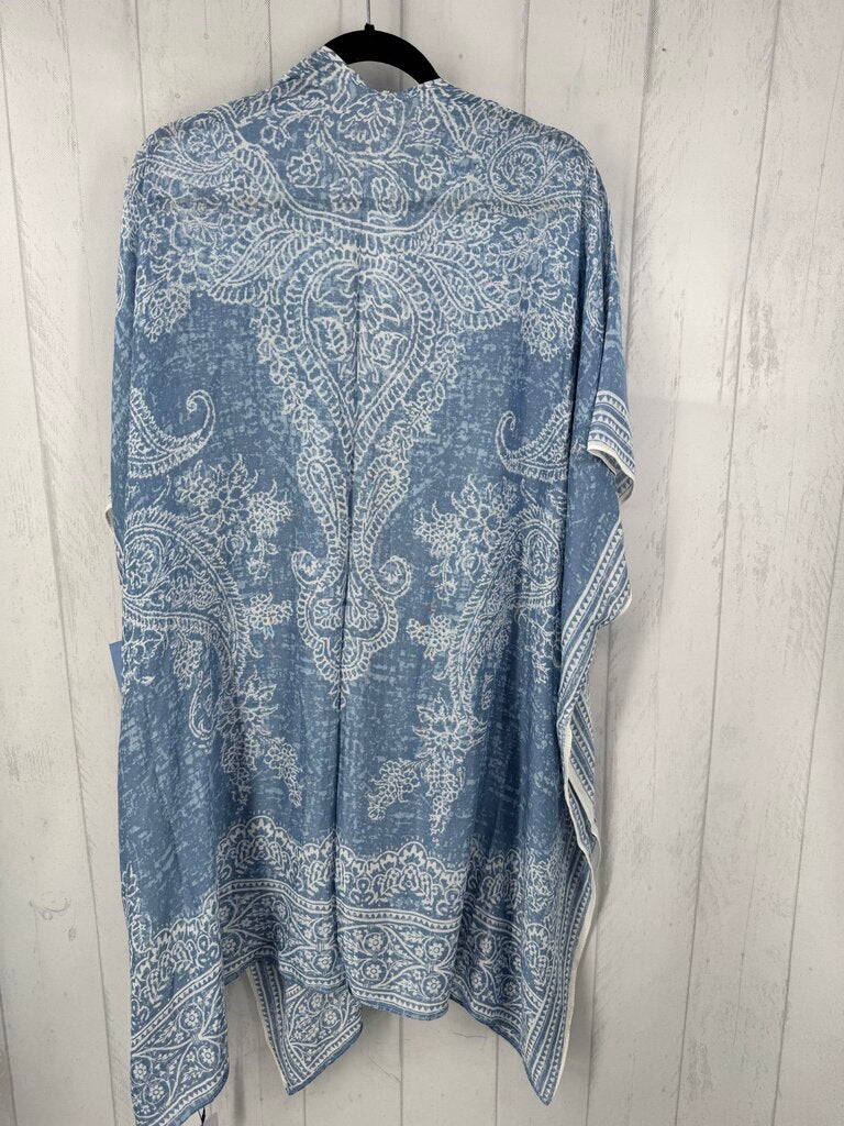 O/S paisley print ruana