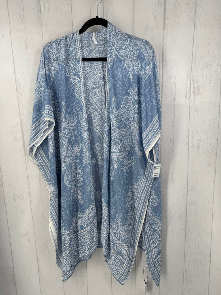 O/S paisley print ruana