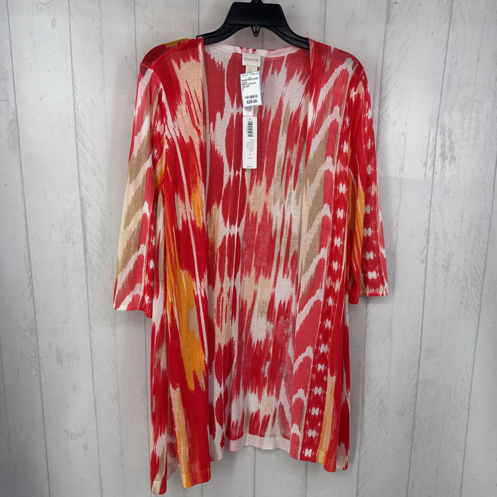 R89 M multi print 3/4 slv cardi