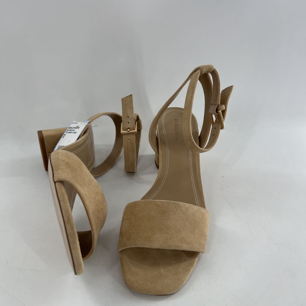 7.5 anikle strap open toe pumps