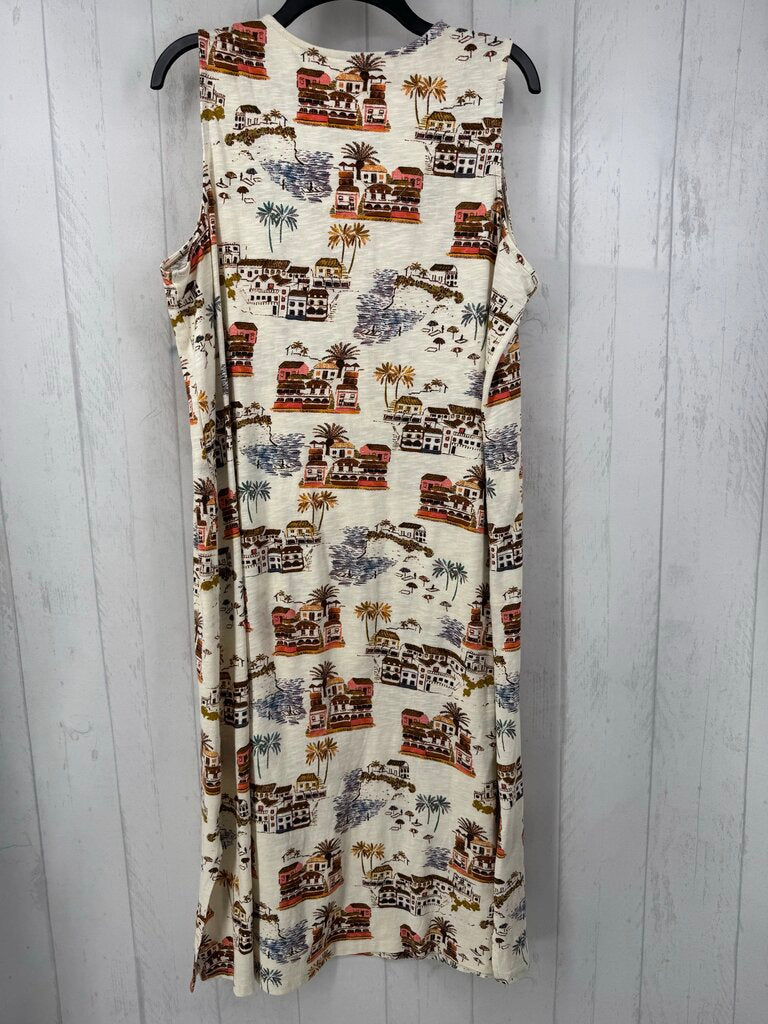 1xp slvls scenic tropical town print maxi dress