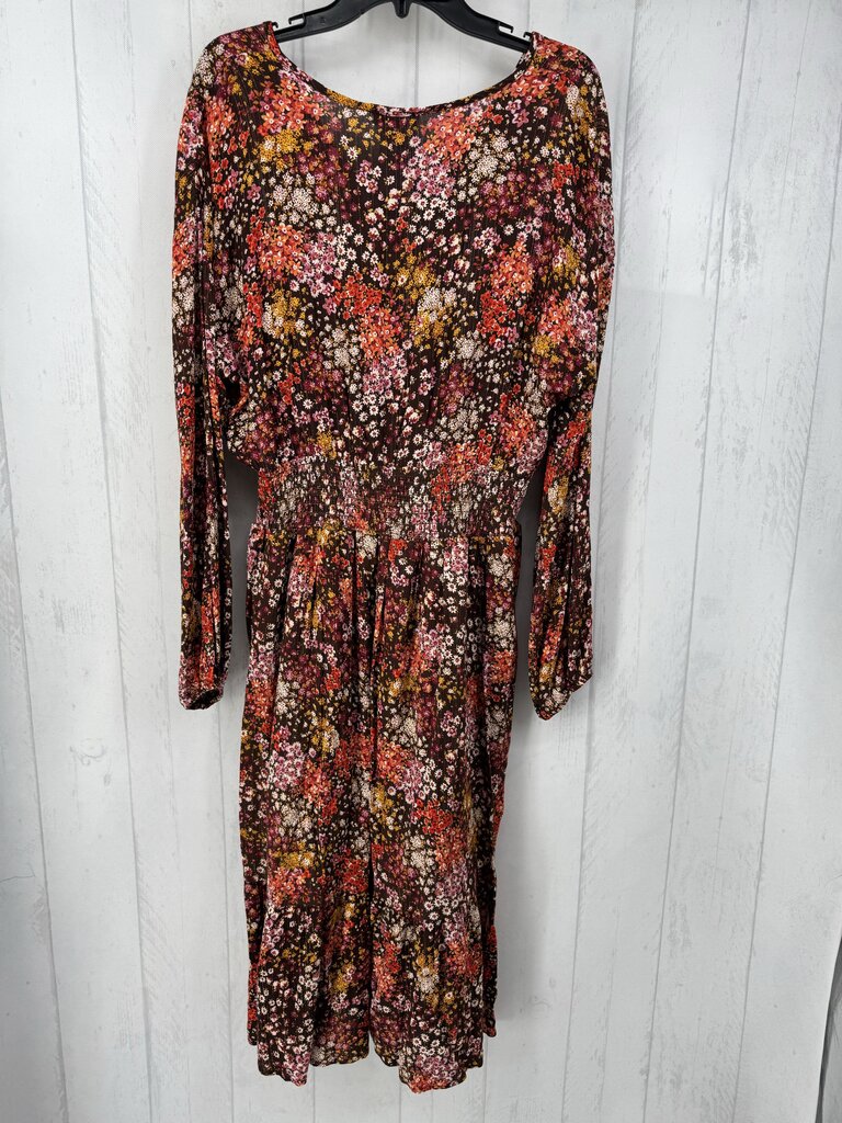 XL l/s floral shimmer maxi dress
