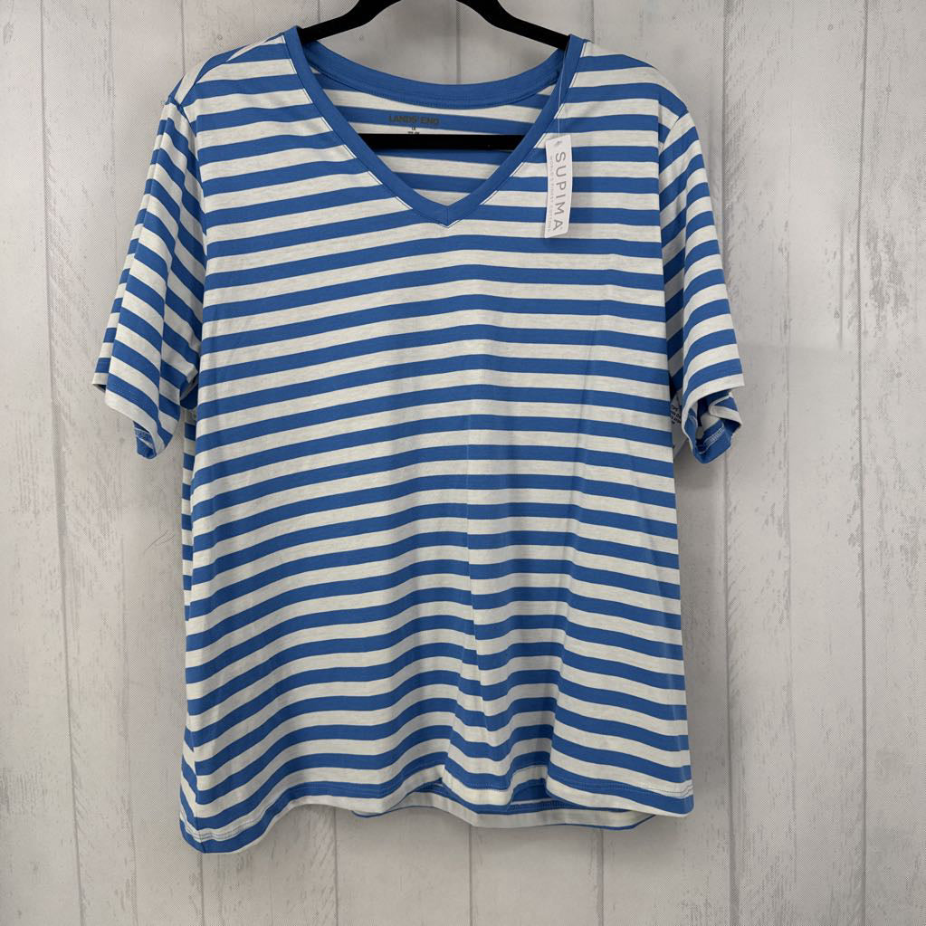 1x s/s stripe v-neck top