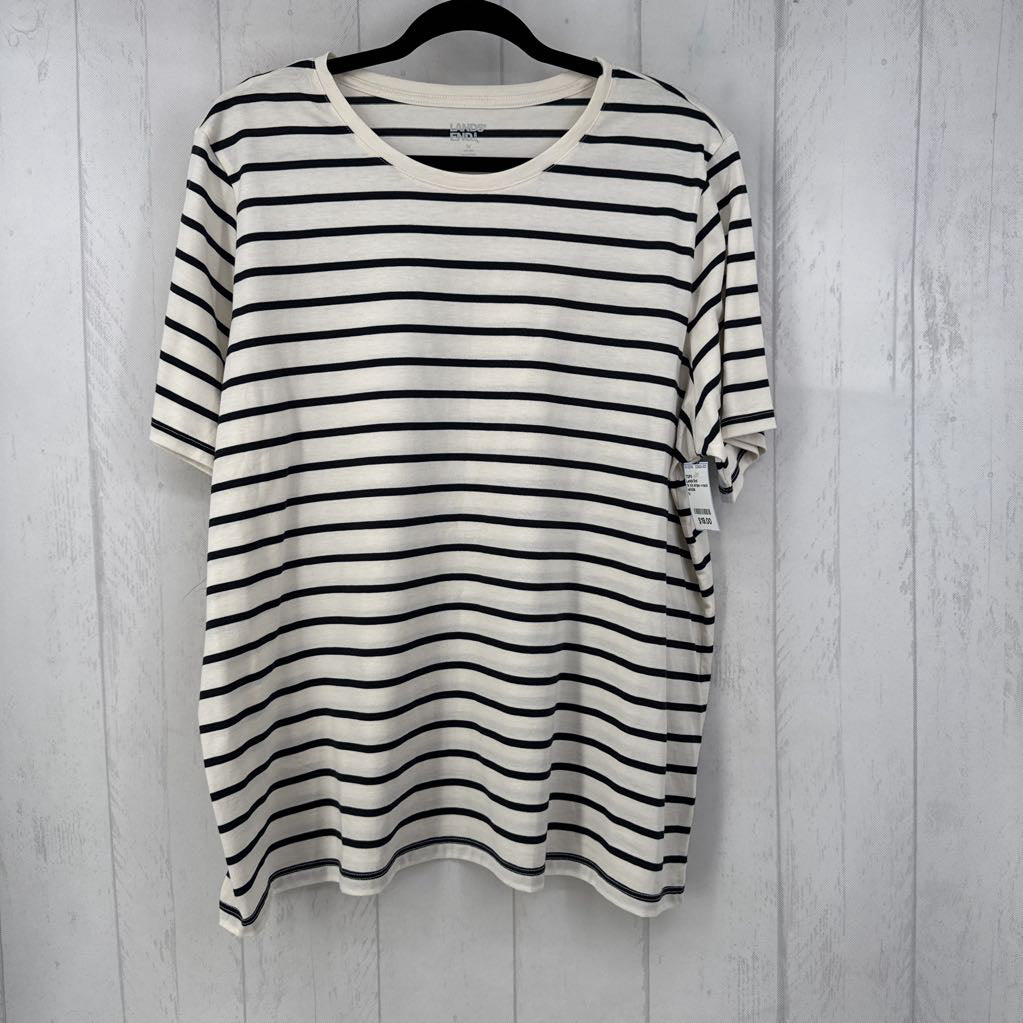 1x s/s stripe v-neck top