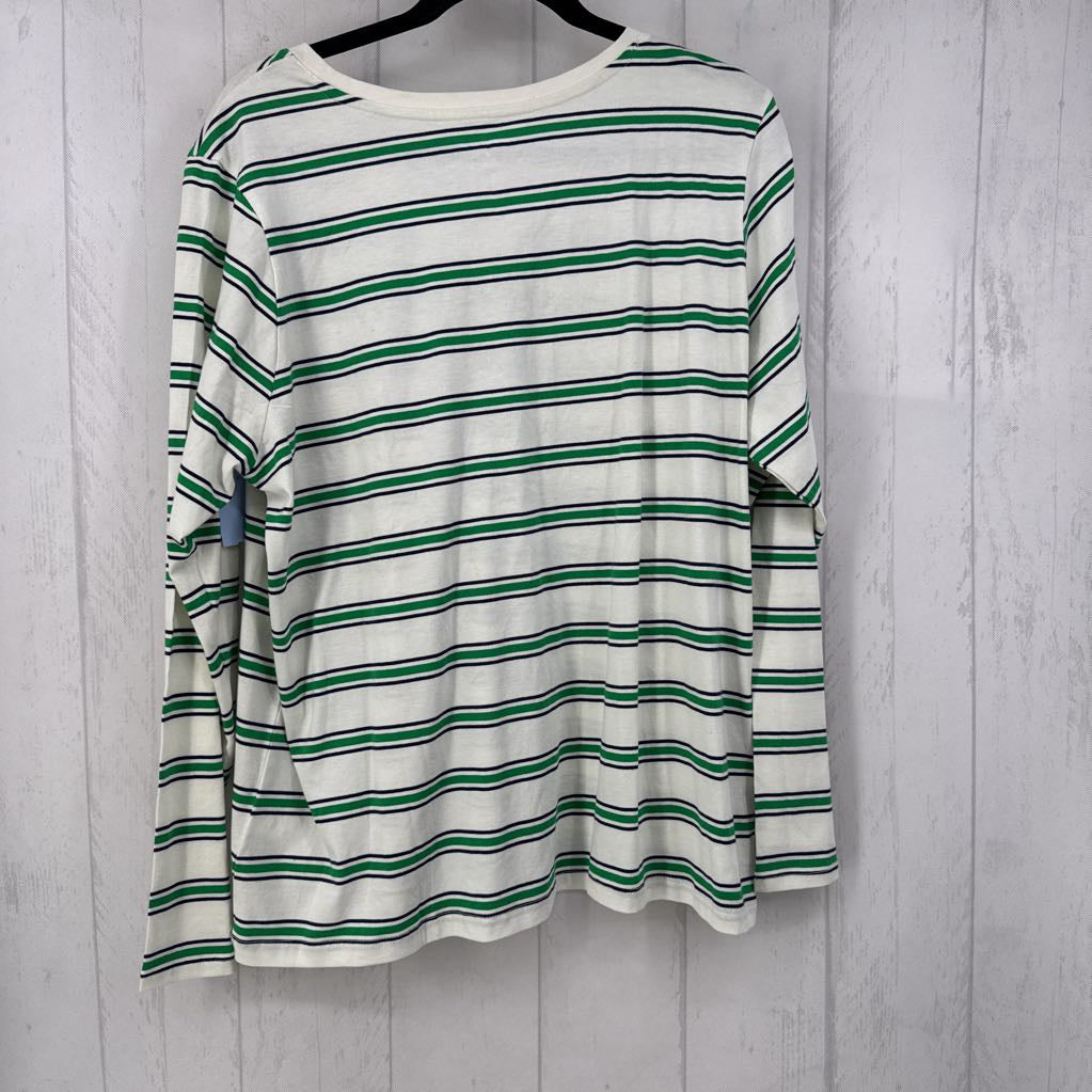 1x l/s stripe v-neck top