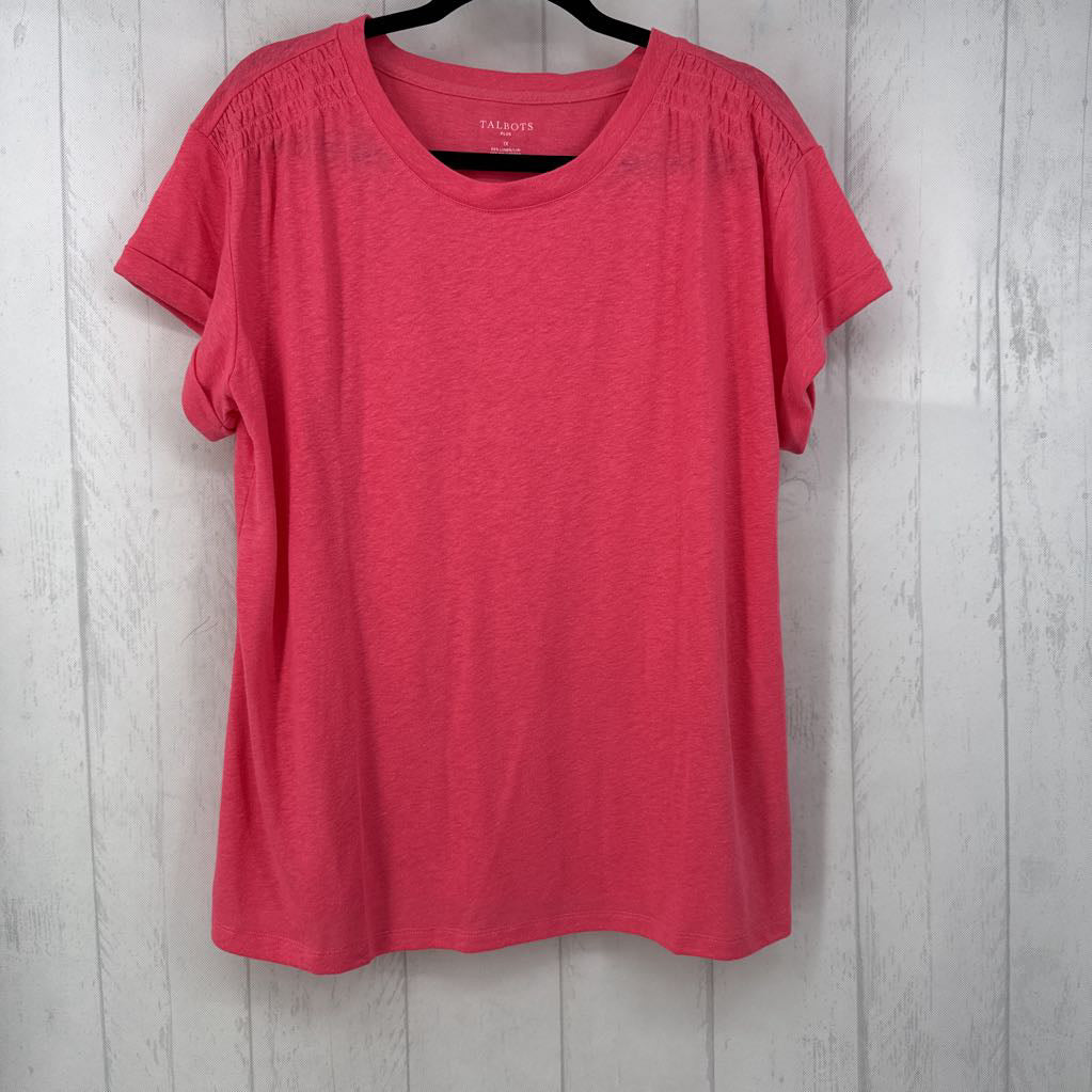 1x s/s v-neck linen blend top