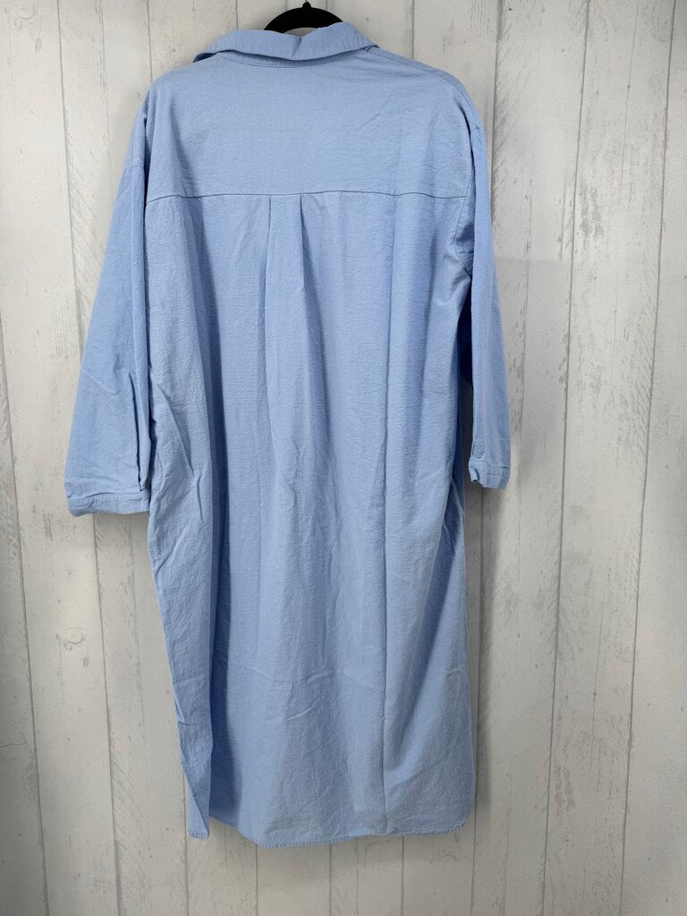 XXL elbow slv button shirt dress