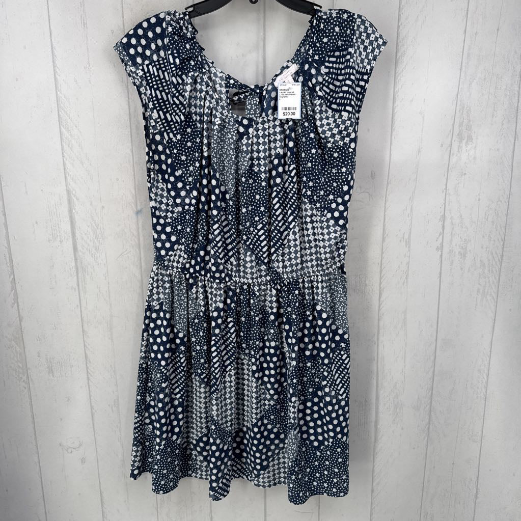 L flo patchwork print flutter slv dress