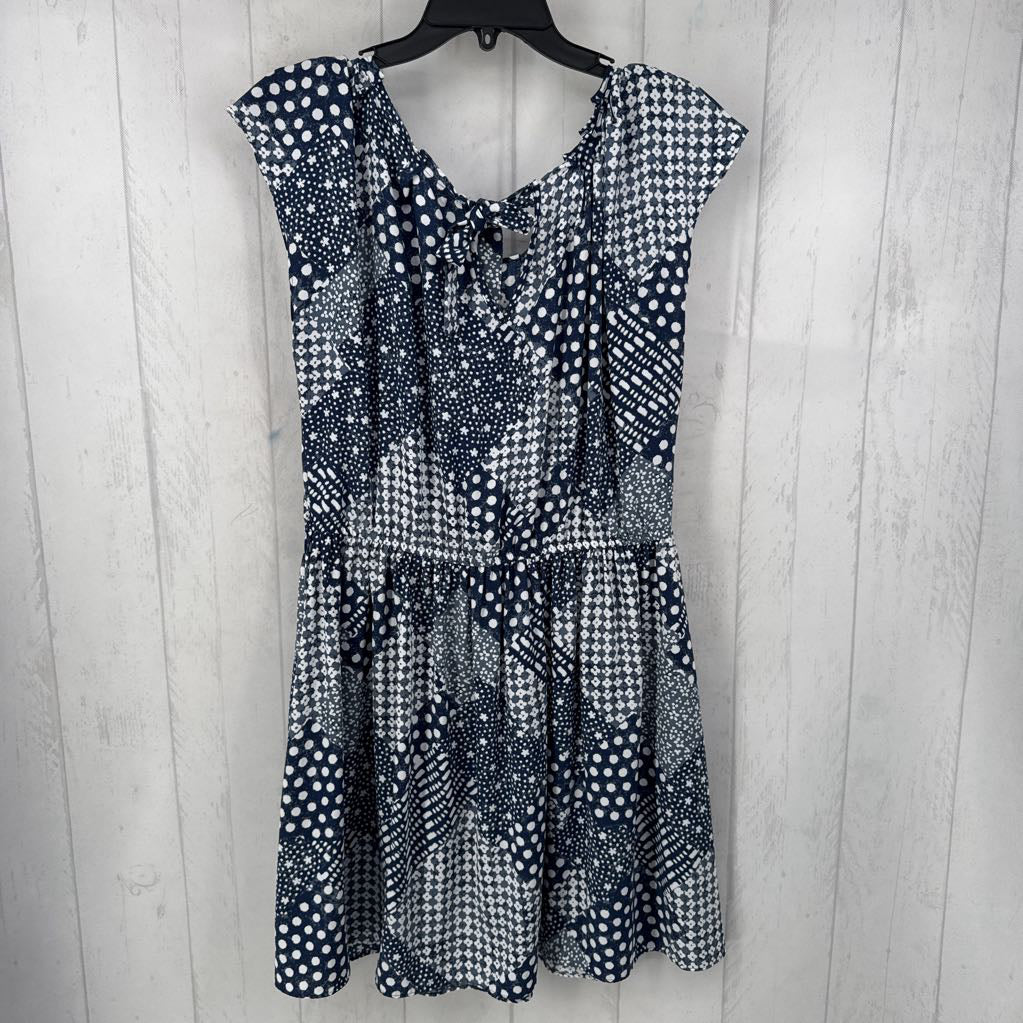 L flo patchwork print flutter slv dress