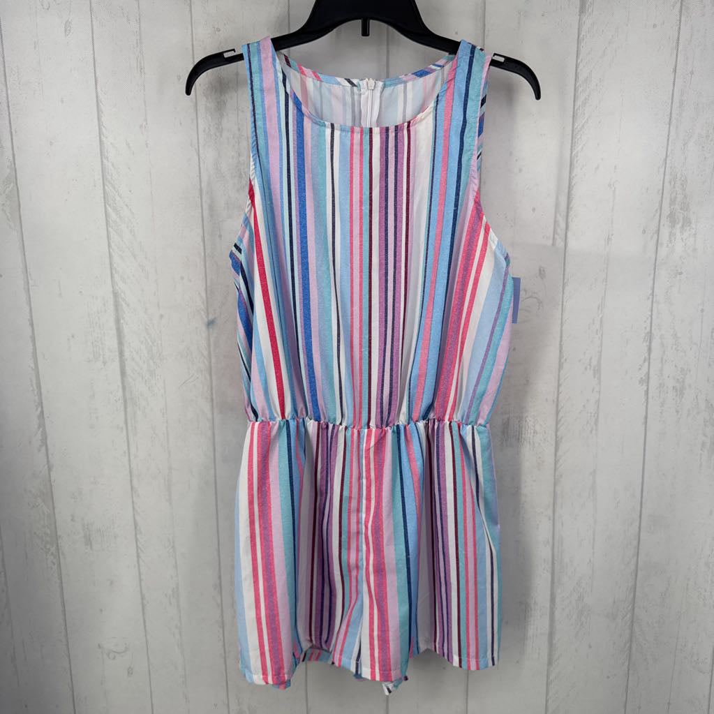 XL striped slvls romper