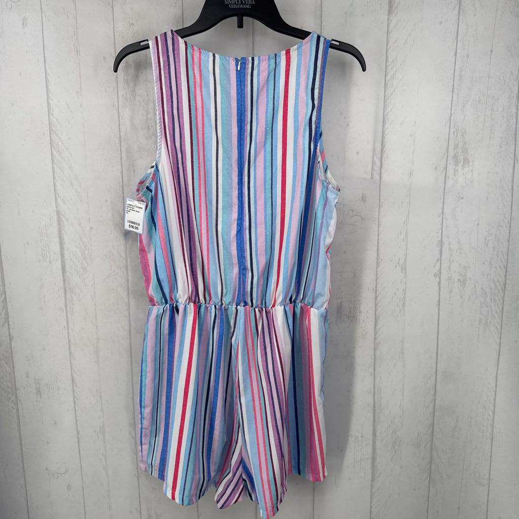 XL striped slvls romper