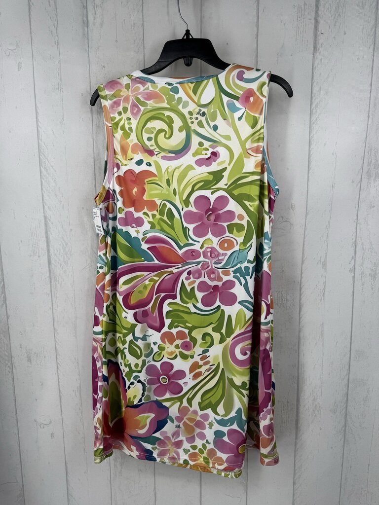 XL flo print slvls dress