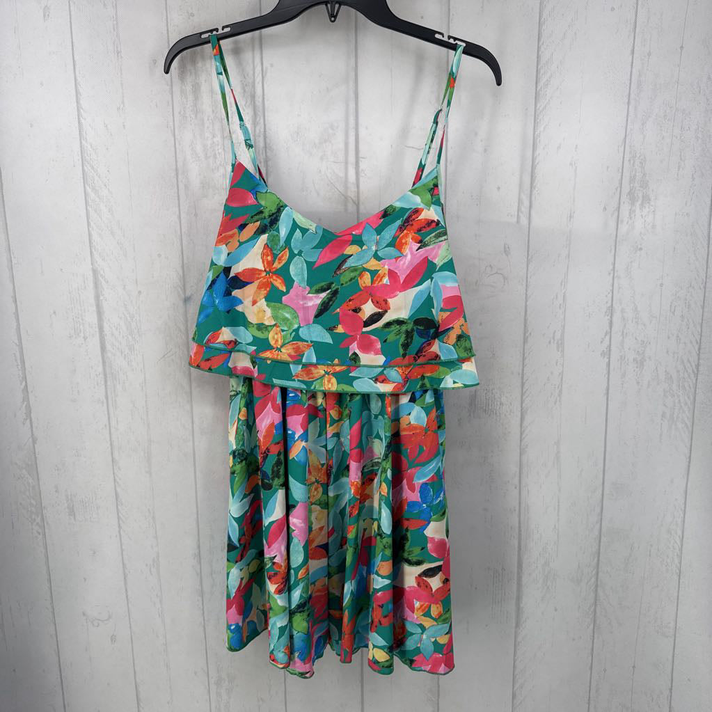 XL flo print slvls romper