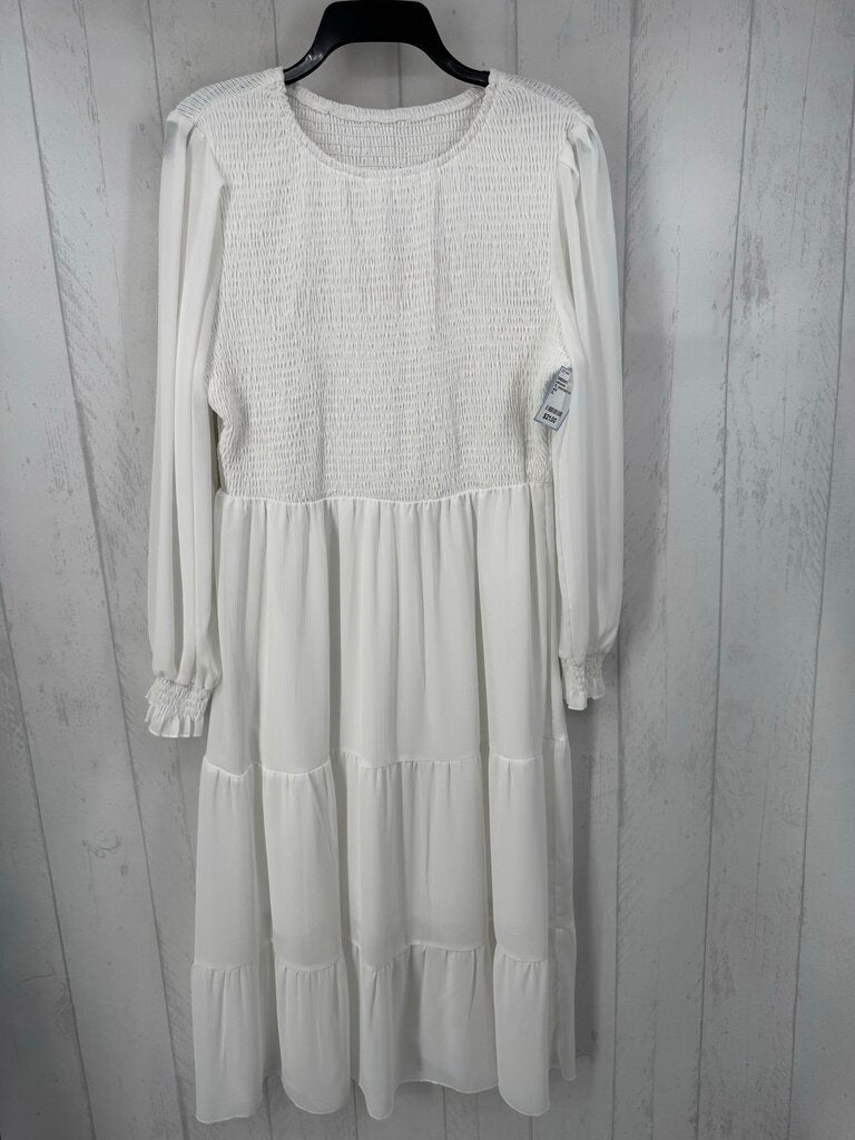 XL smocked l/s tiered dress