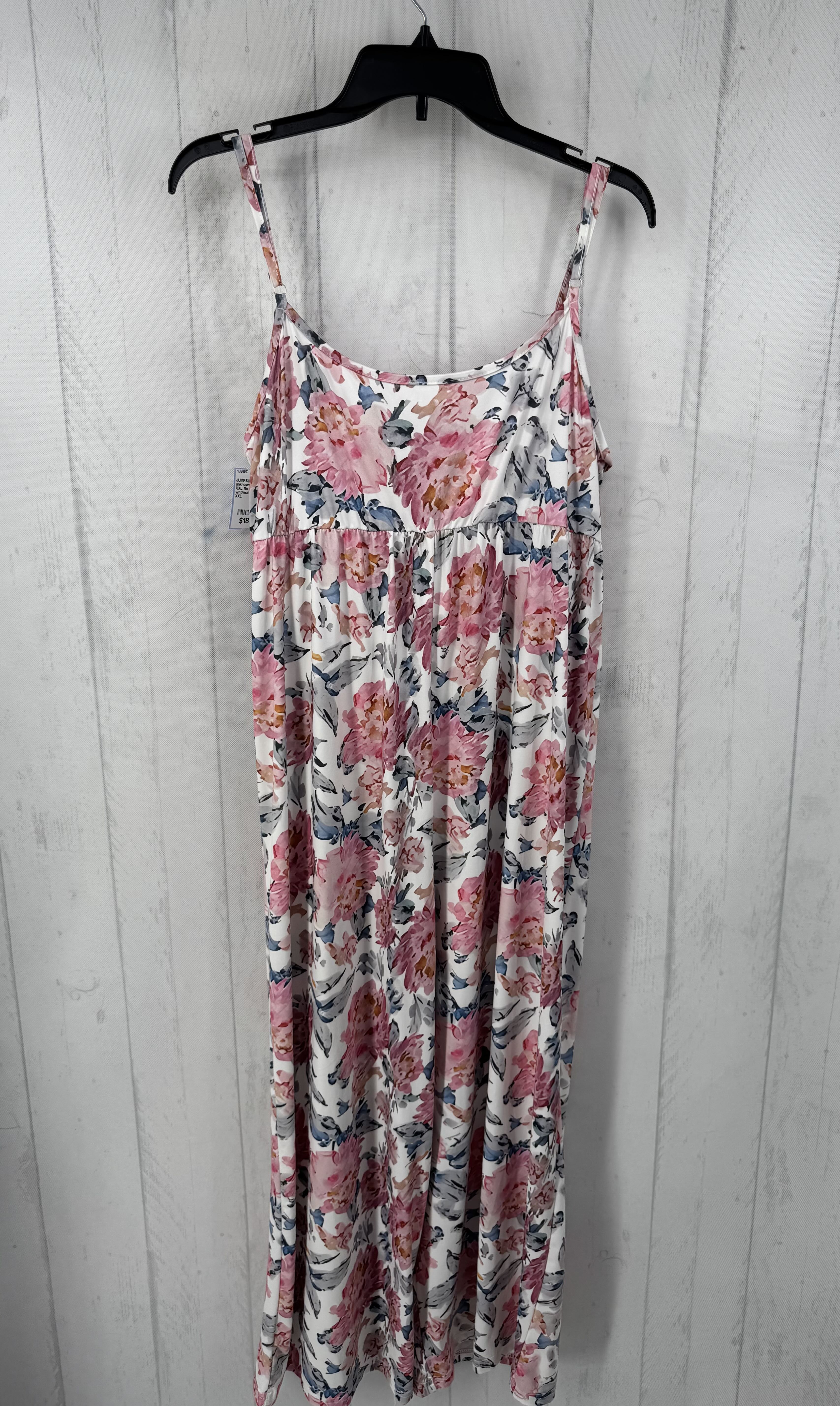 XXL flo print slvls jumpsuit