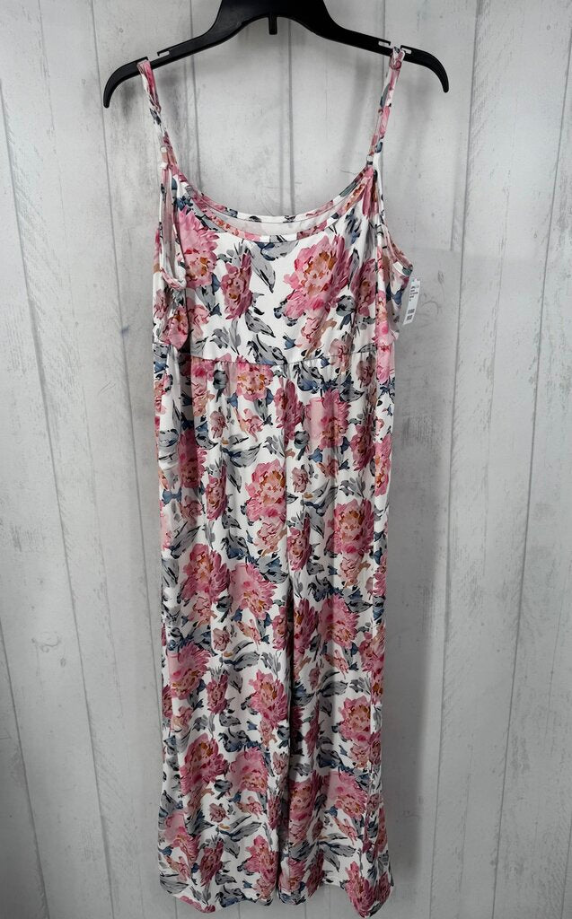 XXL flo print slvls jumpsuit