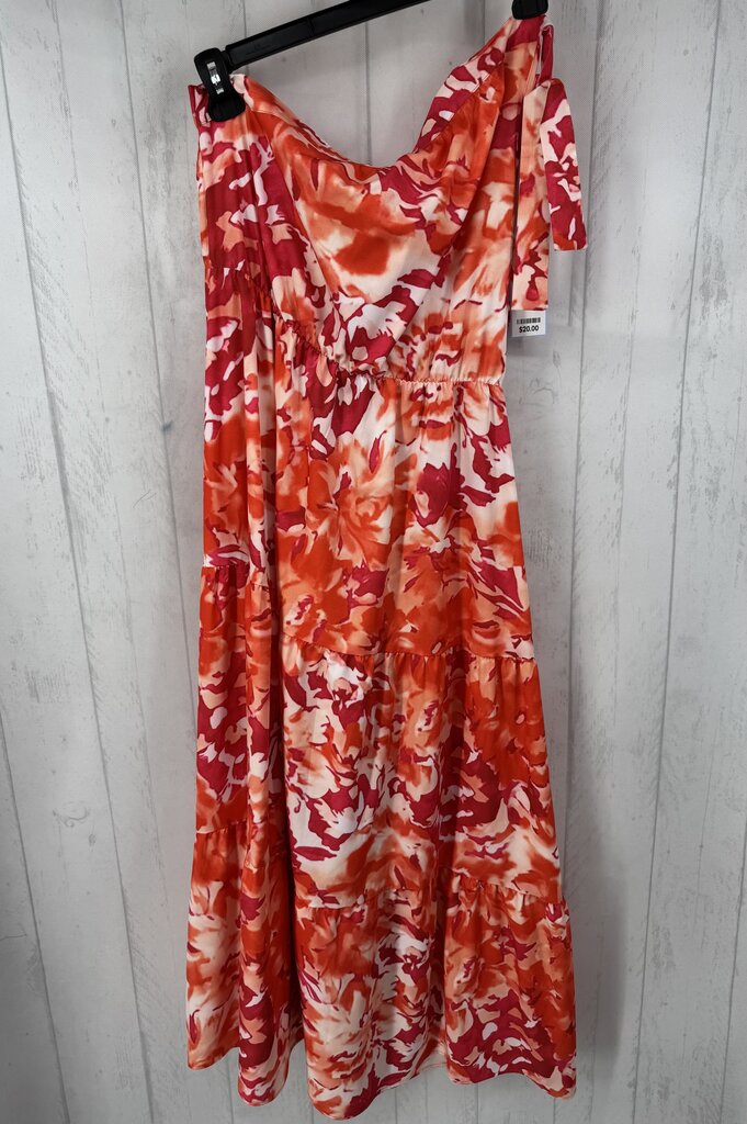 XL flo print tiered off the shoulder sundress