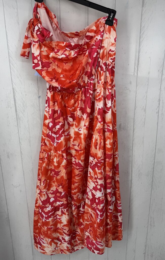 XL flo print tiered off the shoulder sundress