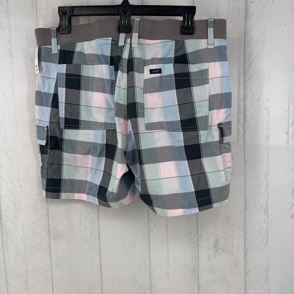 12 mid rise plaid shorts