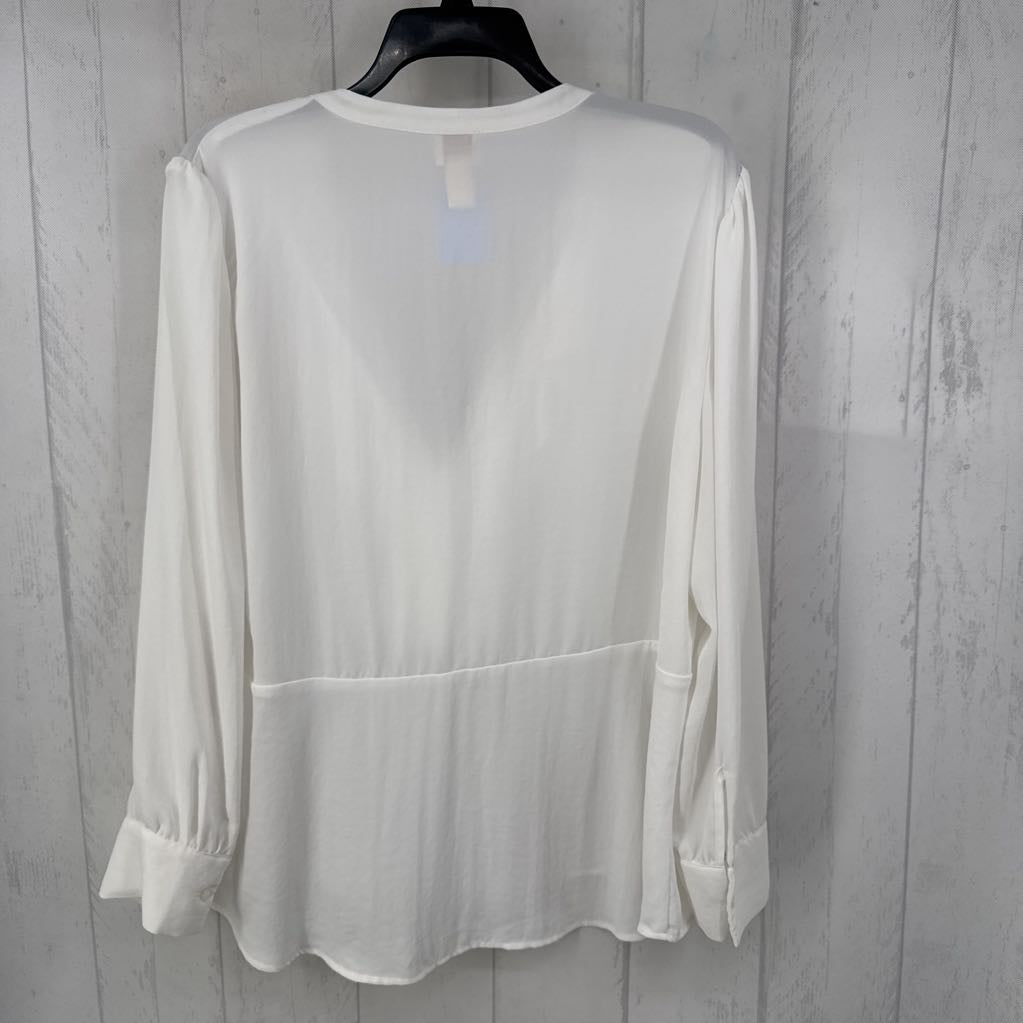 L ruffled v-neck l/s top