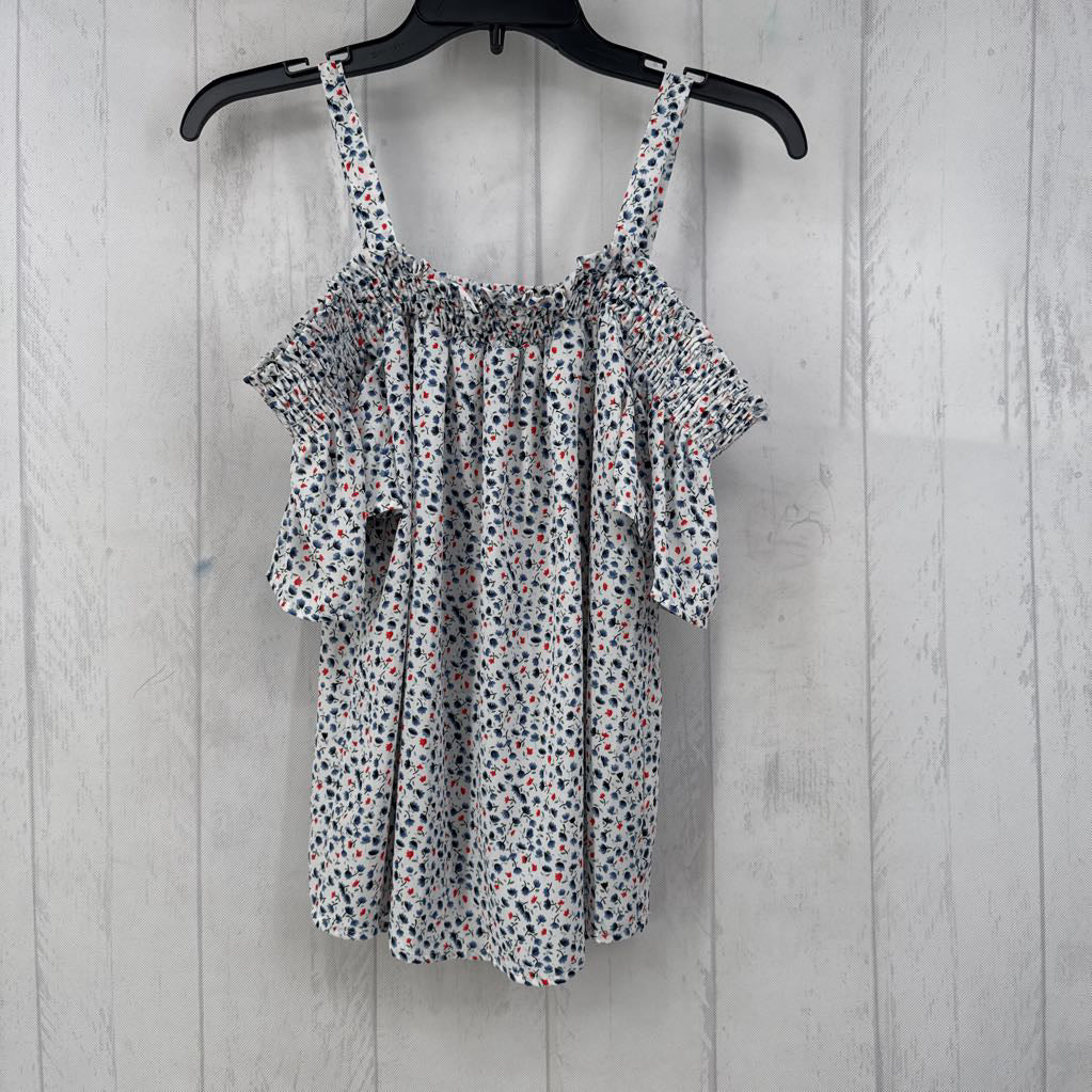 M off shoulder flo print top