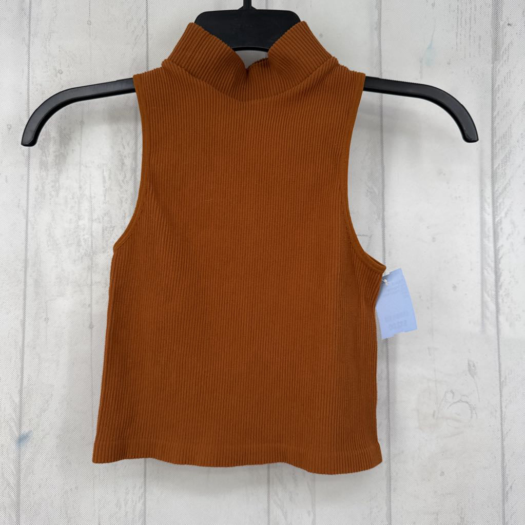 M/L mock neck crop ribbed tank