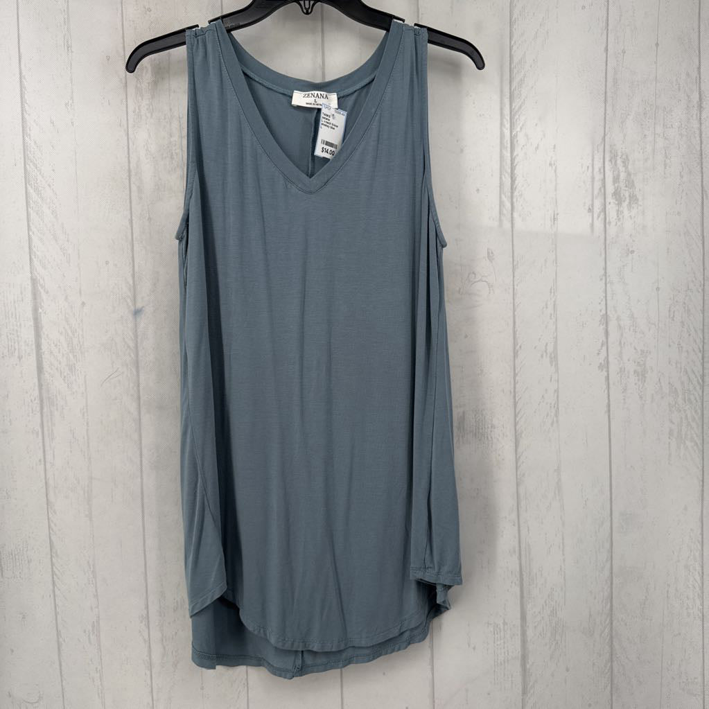 L v-neck hi-low flowy tank