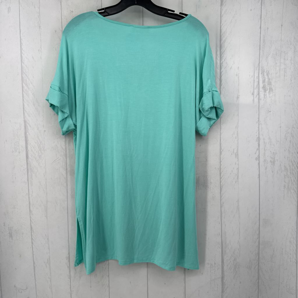 L cuff s/s v-neck top