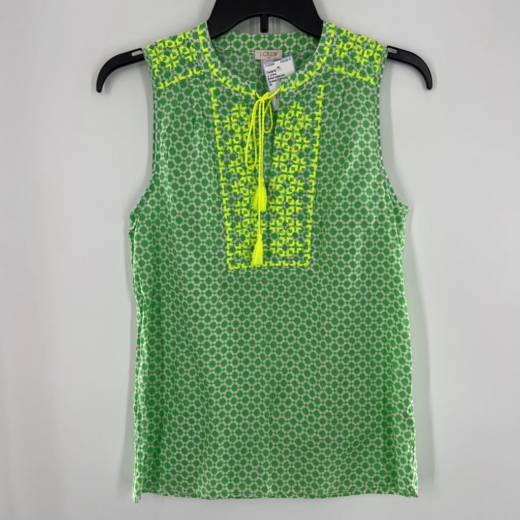 Embroidered Detailed Tank w/ Tassels