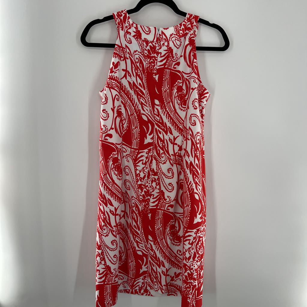Paisley Pattern Sleeveless Shift Dress