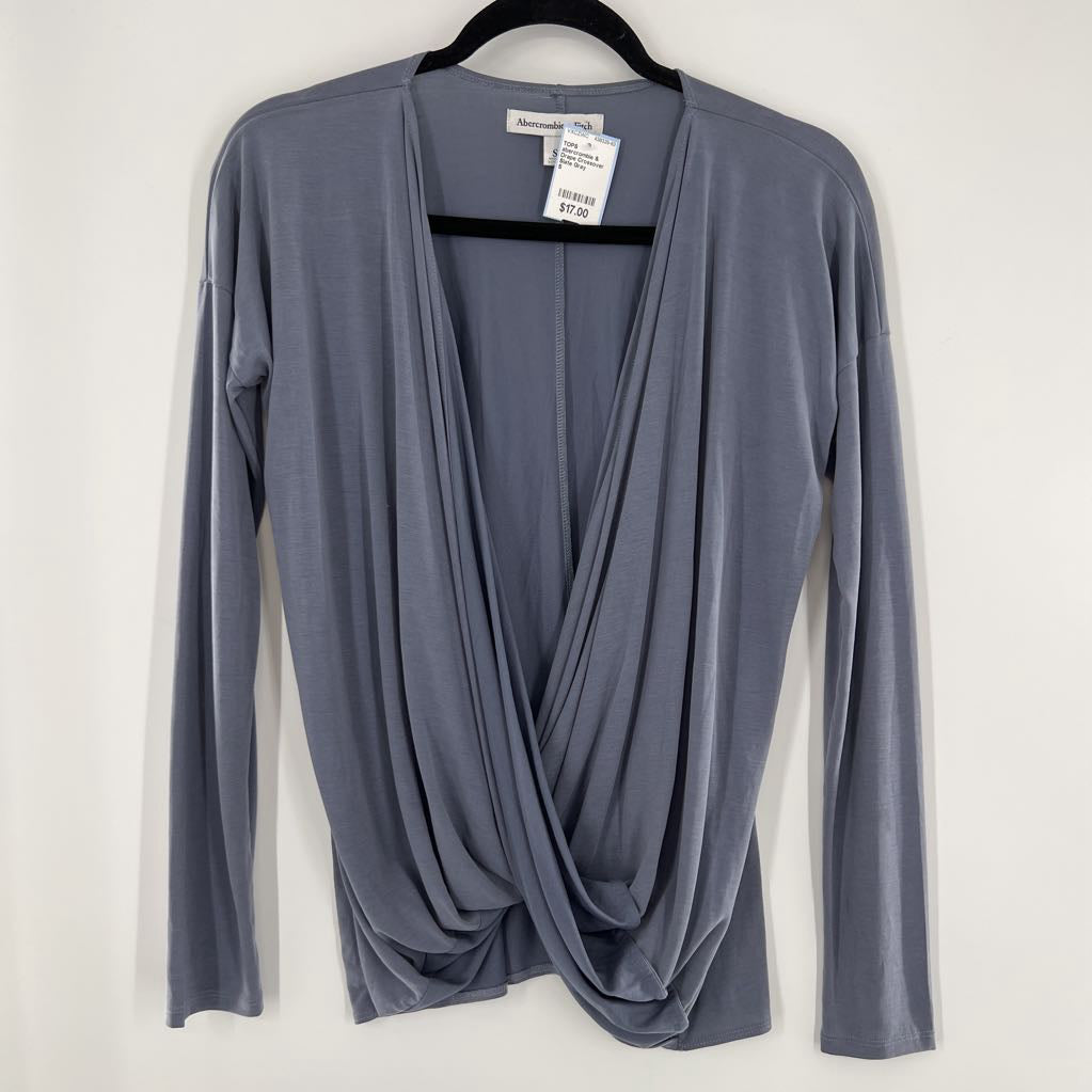 Drape Crossover Long Sleeve Top