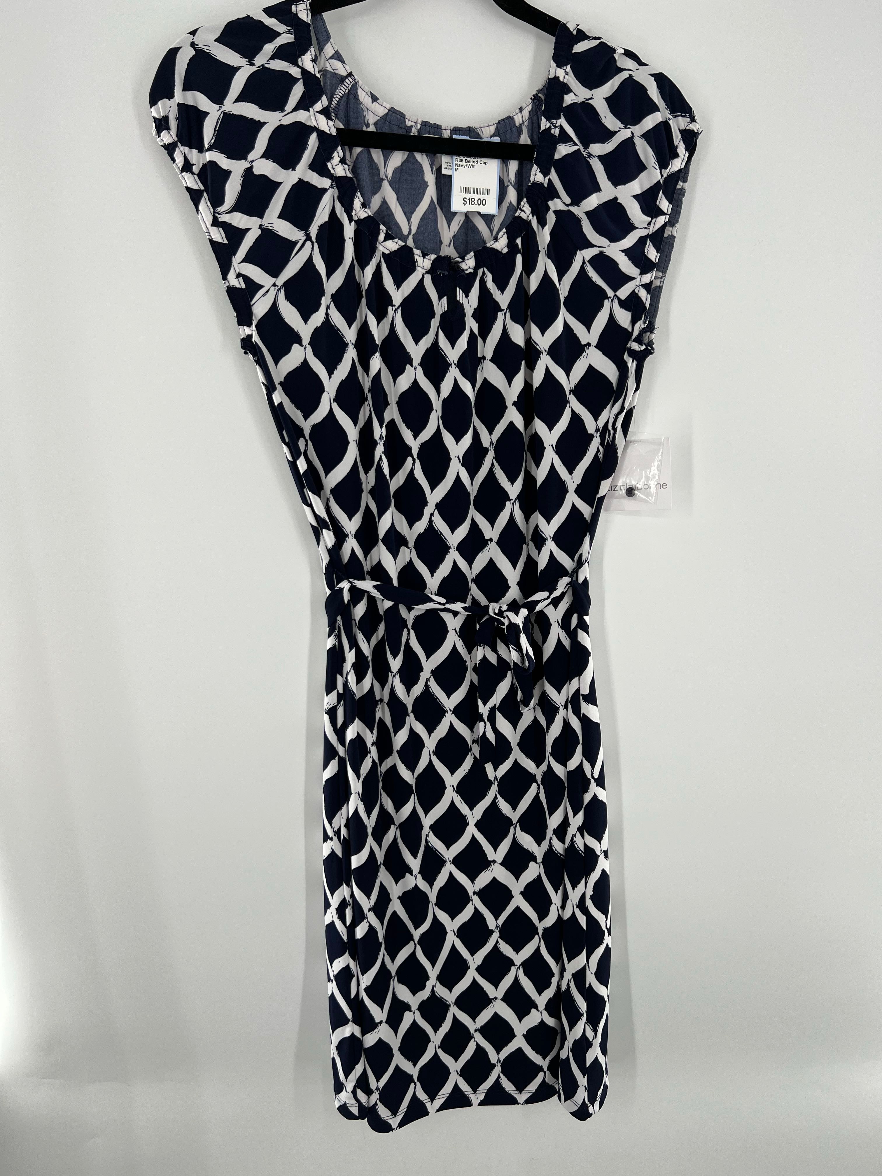 R35 Belted Cap Sleeve Dress