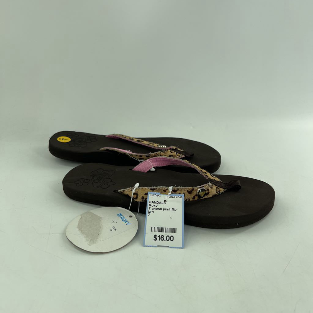 7 animal print flip-flops