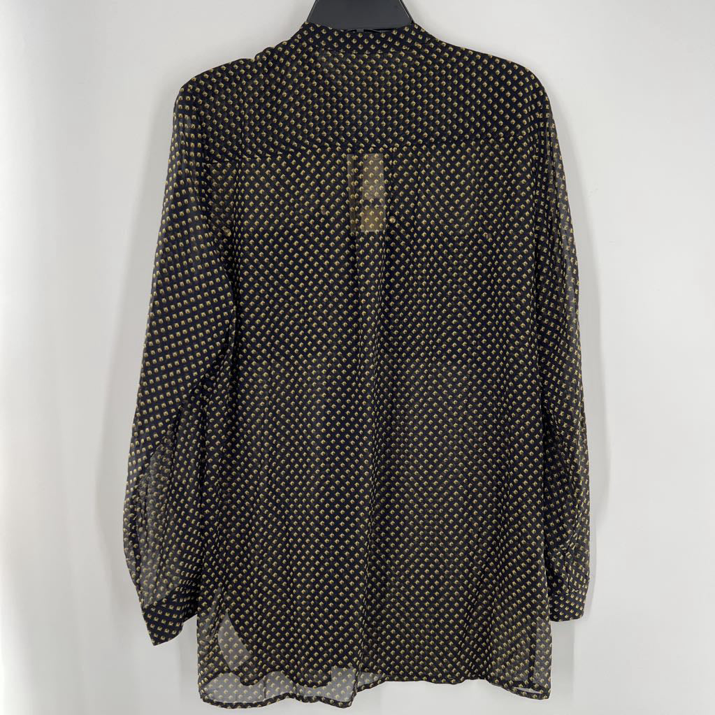 L printed v-neck l/s top