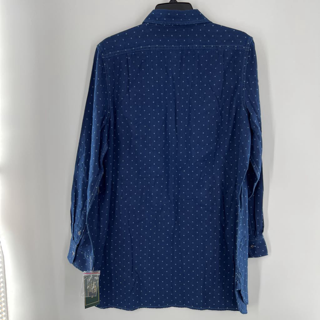 R98 L polka dot denim l/s pullover