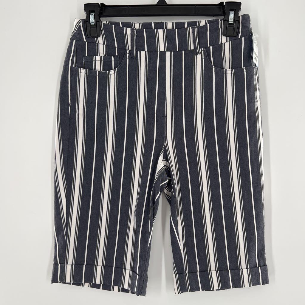 4 cuff stripe pull-on bermuda shorts
