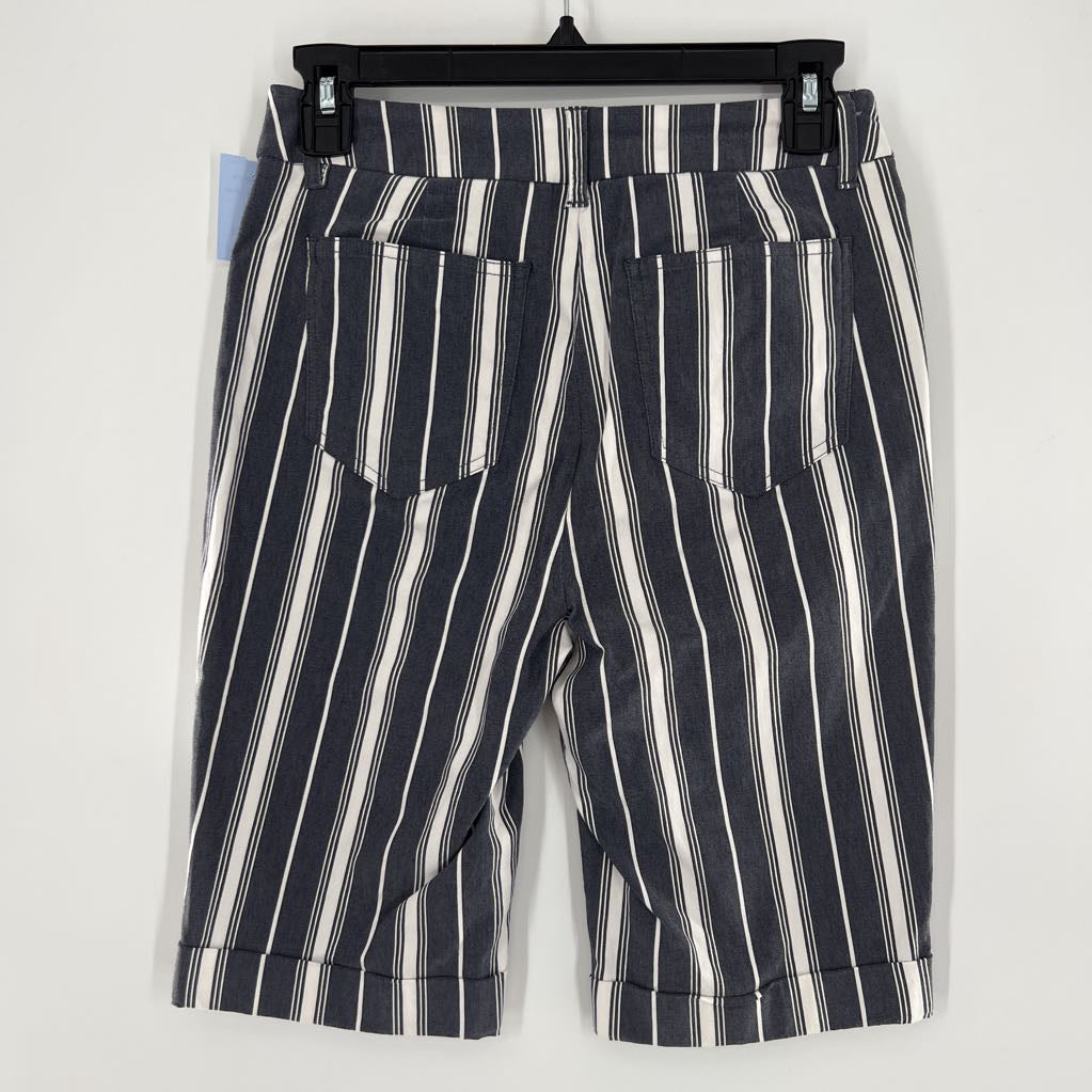 4 cuff stripe pull-on bermuda shorts