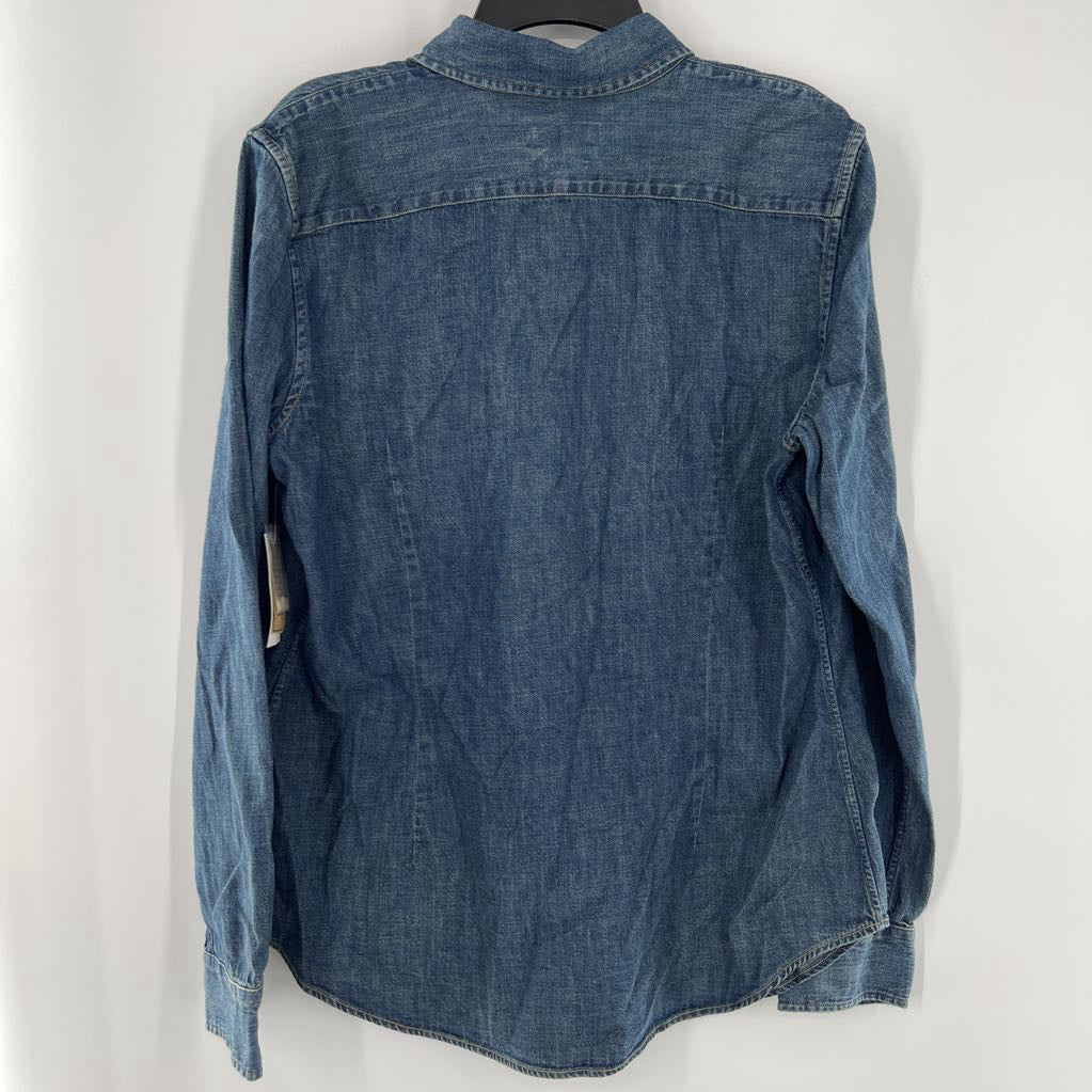 R79 XL denim button down l/s top