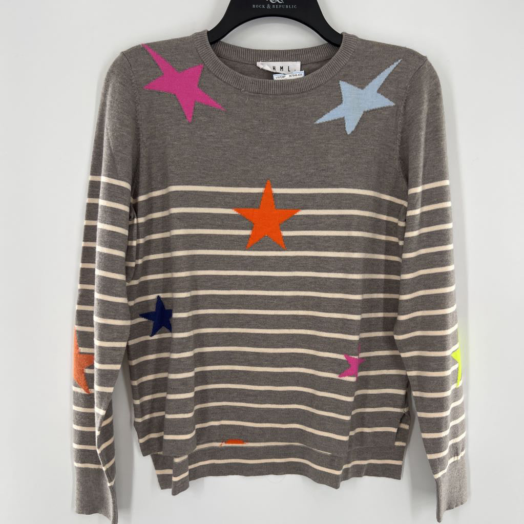 XS l/s stripe star sweater