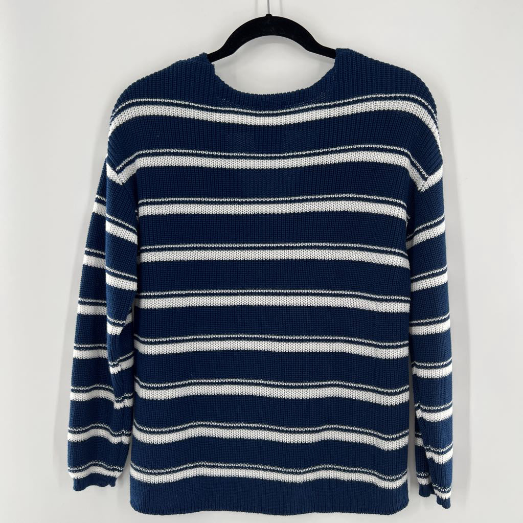XS l/s stripe v-neck sweater