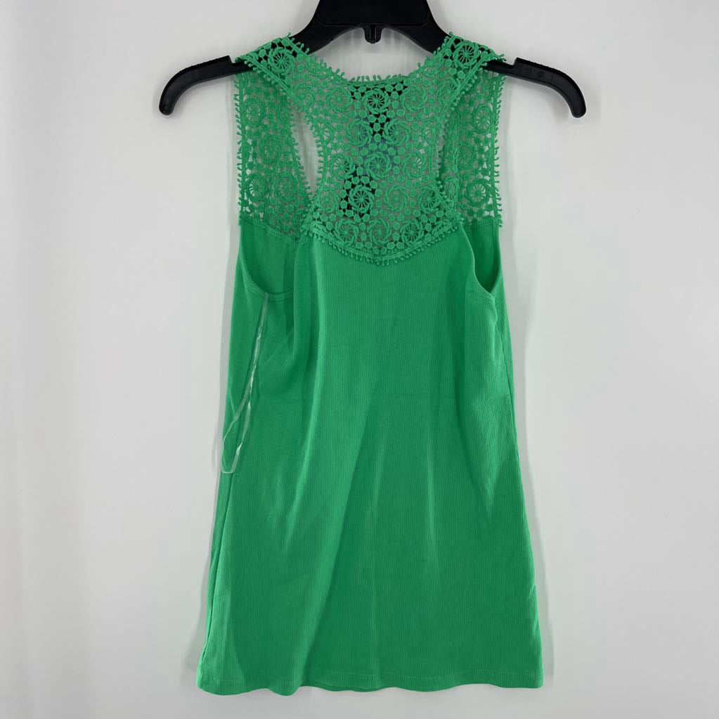 L lace embelished ribbed tank
