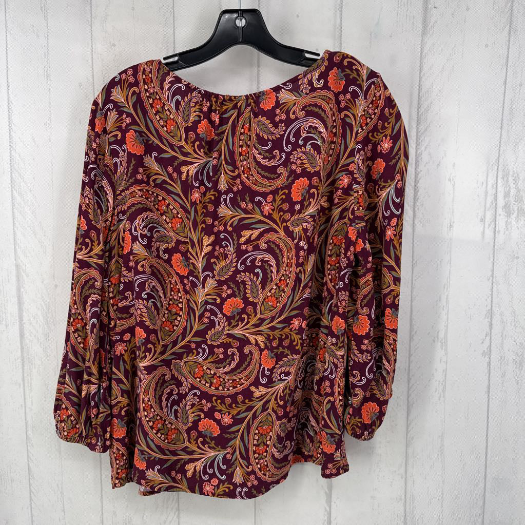 PL elbow slv paisley top