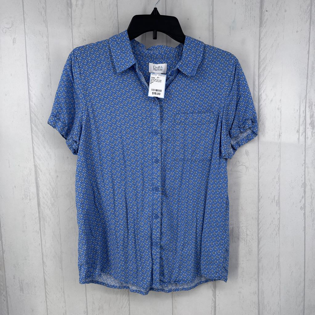 M cuff s/s print button shirt
