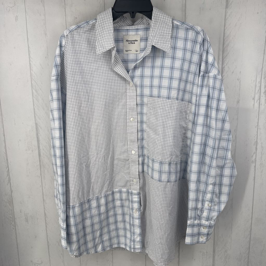 L l/s stripe/check button shirt