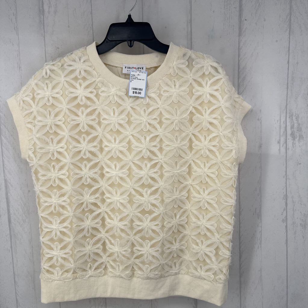 S mesh flower s/s top