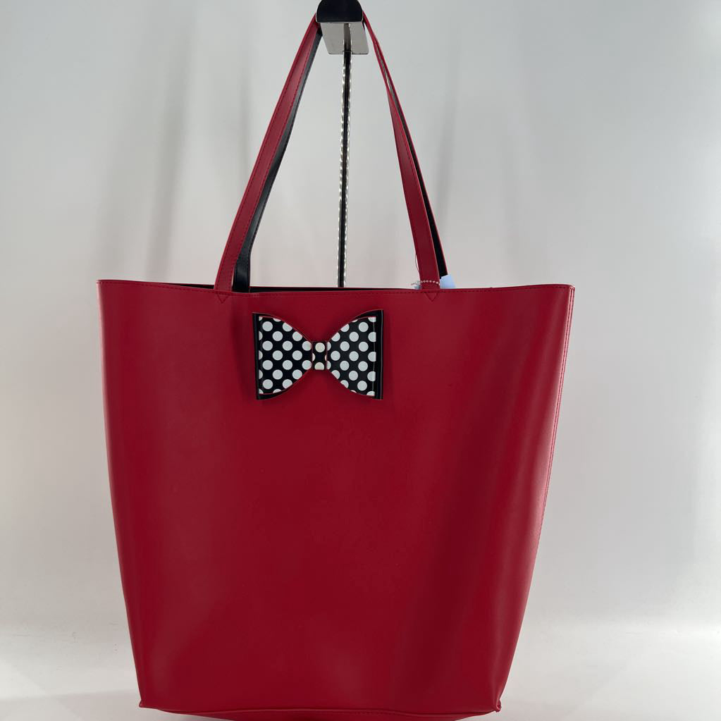 vegan leather minnie mouse tote bag